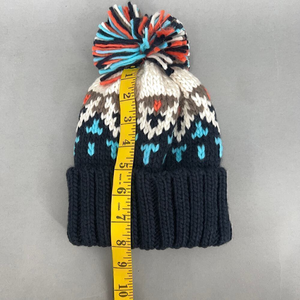 Beanie Fair Isle Knit Pom Pom Unisex One Size Cozy Nordic Scandinavian Snow - Picture 6 of 8